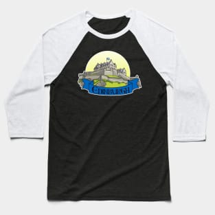 Edinburgh Castle Scotland Design Baseball T-Shirt